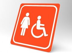 Placuta portocalie pentru femeie cu persoana cu handicap